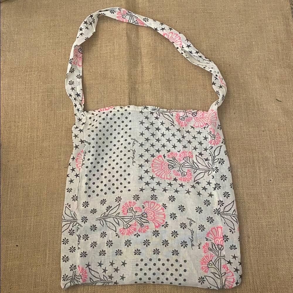 Free People Floral Muslin Shopping Tote Bag